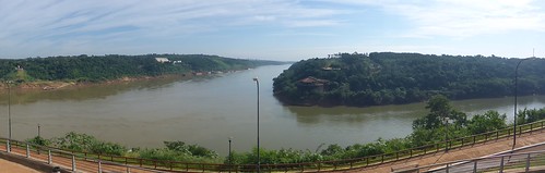 The Iguazú river joining the Paraná